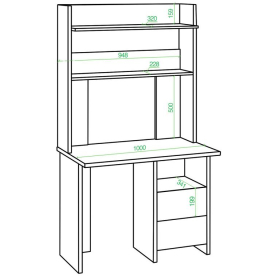 Письменный стол СКЛ-Прям100Р
