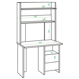 Письменный стол СКЛ-Прям100Р