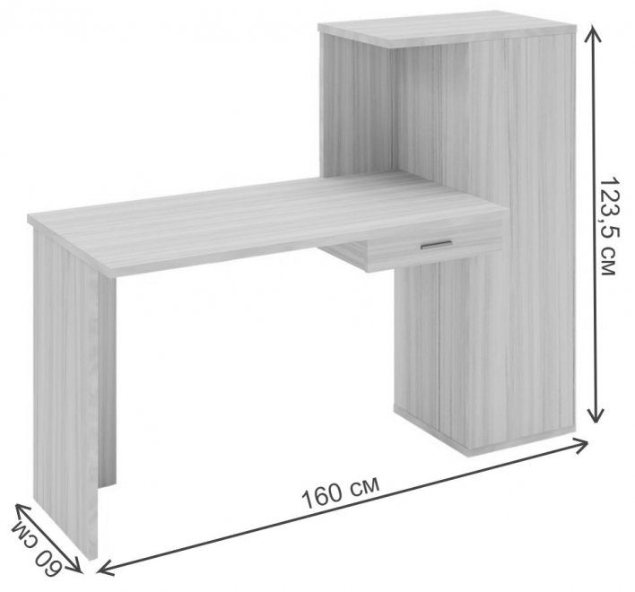 Письменный стол Беланта-ПРЯМ120+ШК Н нельсон