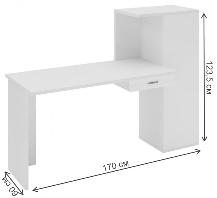 Письменный стол Беланта-ПРЯМ130+ШК Н нельсон