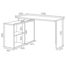Письменный стол СКЛ-ПРЯМ130+ТБЛ-2 БЕК