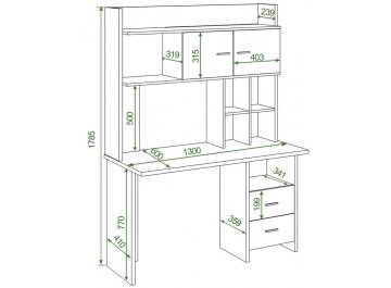Письменный стол СКЛ-Прям130Р