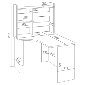 Письменный стол СКЛ-Угл120+НКЛ-100 Н ПРАВ