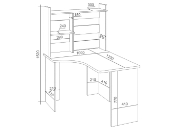 Письменный стол Беланта-Угл120+НКЛ-100 ШК ЛЕВ