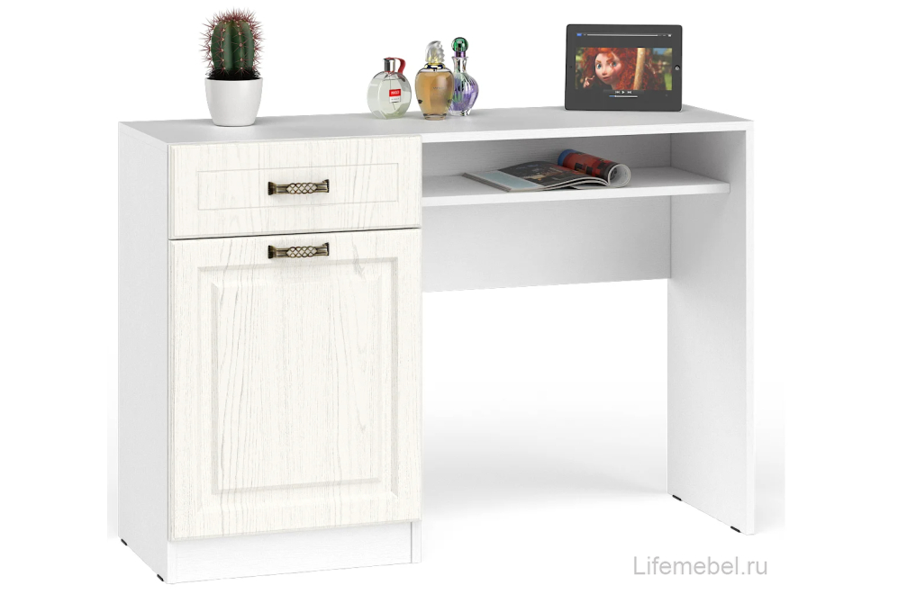 Письменный стол Ливерпуль белый / ясень ваниль