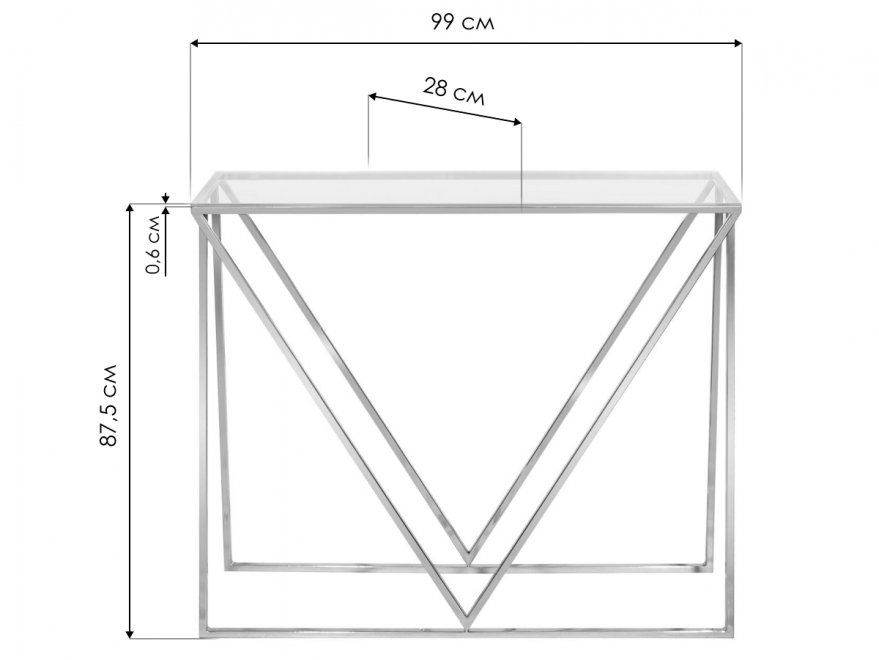 Консольный столик Akur Loft Madrid черный / тонированное стекло