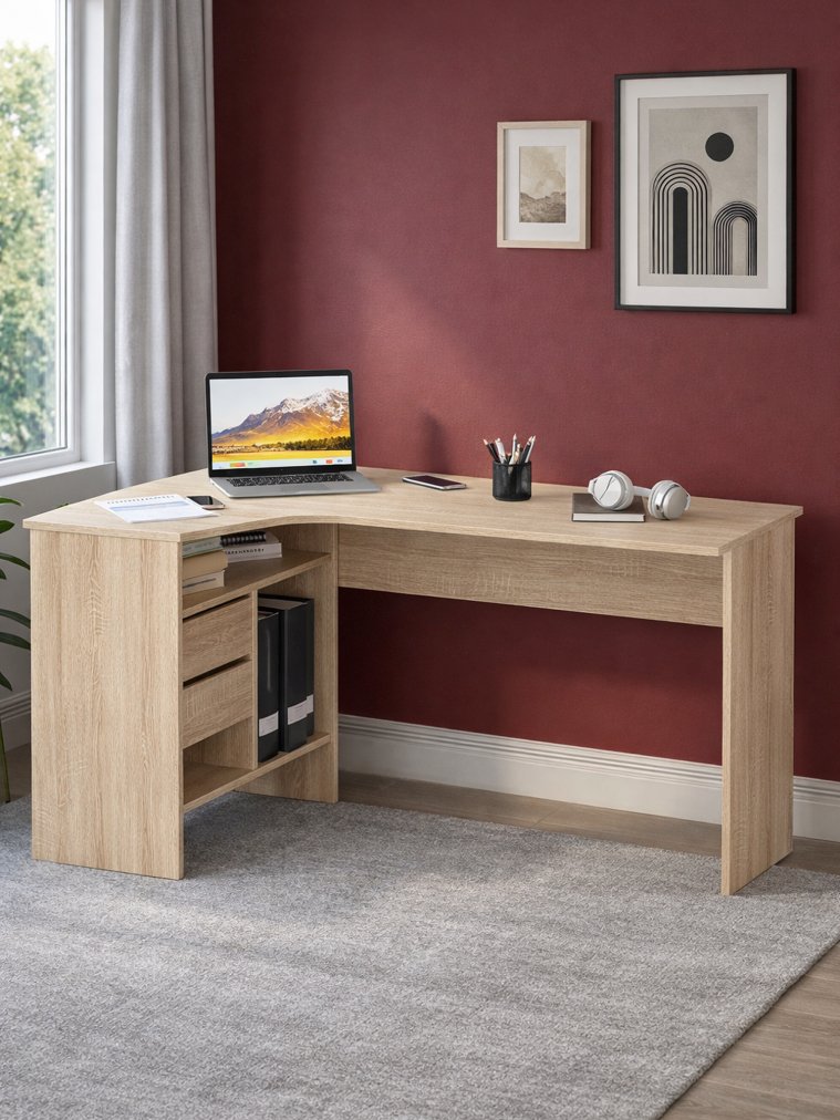 Письменный стол СПм-25 левый дуб сонома