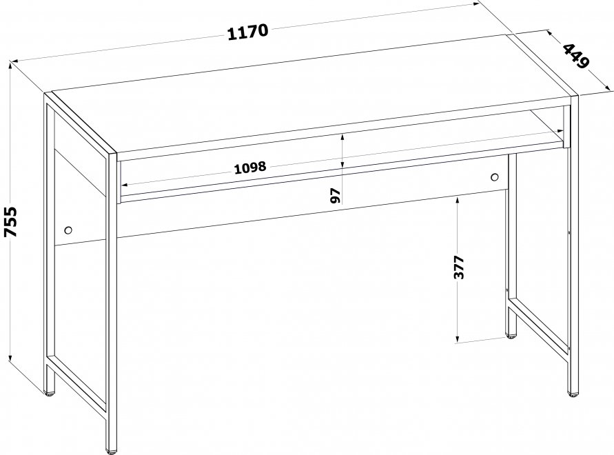 СПМ-401 Стол письменный Дуб сонома