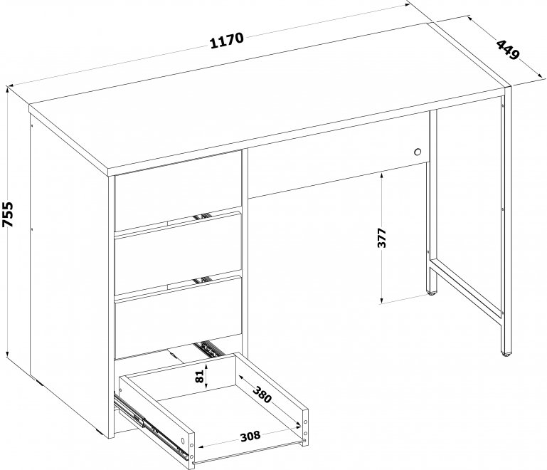 СПМ-405 Стол письменный Дуб делано