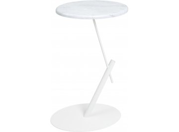 Приставной столик МеталлАрт М015 круглый белый / черный