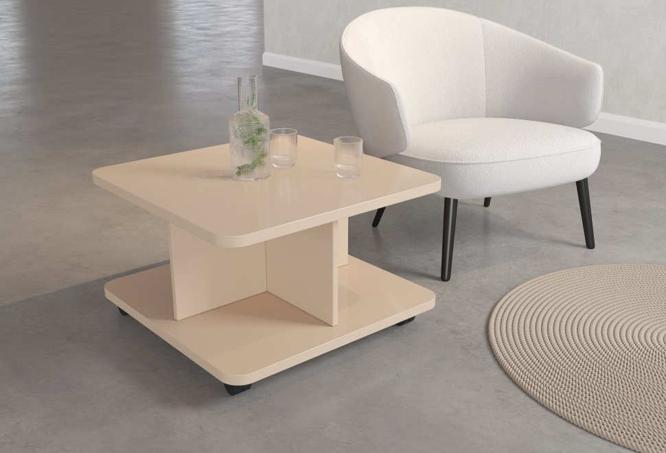 Стол журнальный квадратный BALANCE (640*640*400) белый