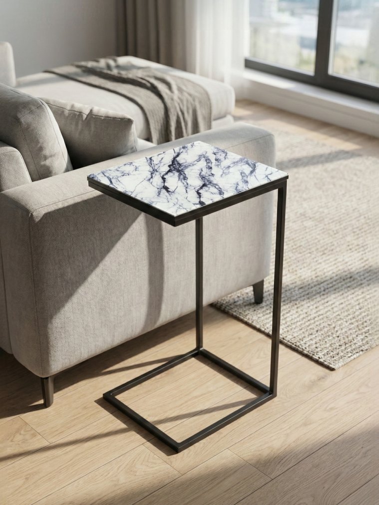 Журнальный столик Геркулес белый мрамор