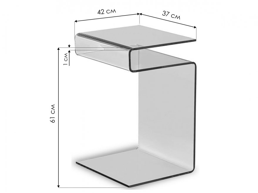 Стол журнальный Monik прозрачный