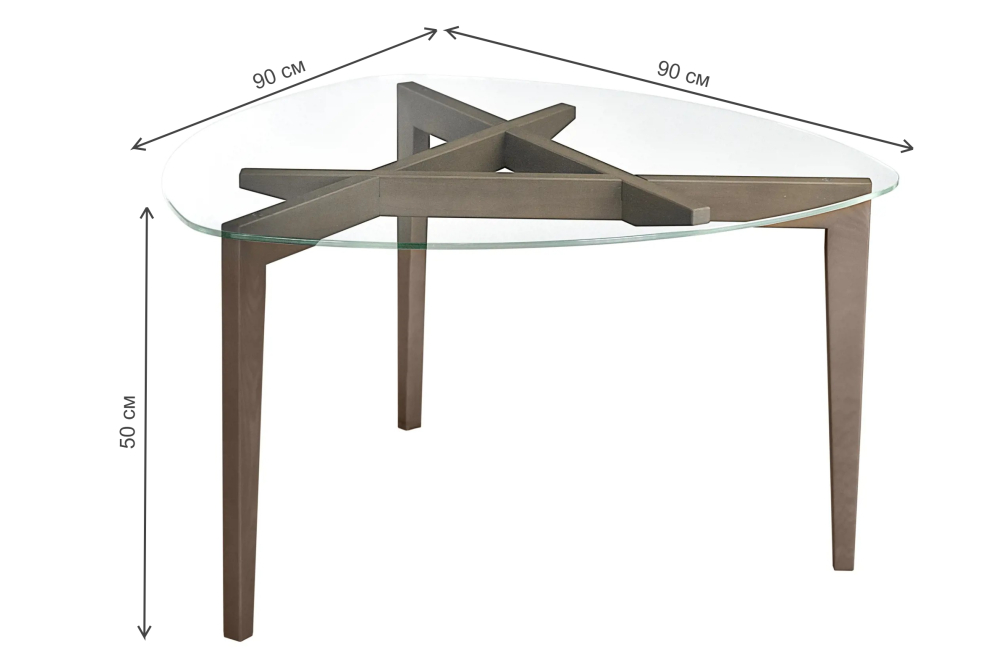 Журнальный столик Рилле 443 шимо / прозрачный