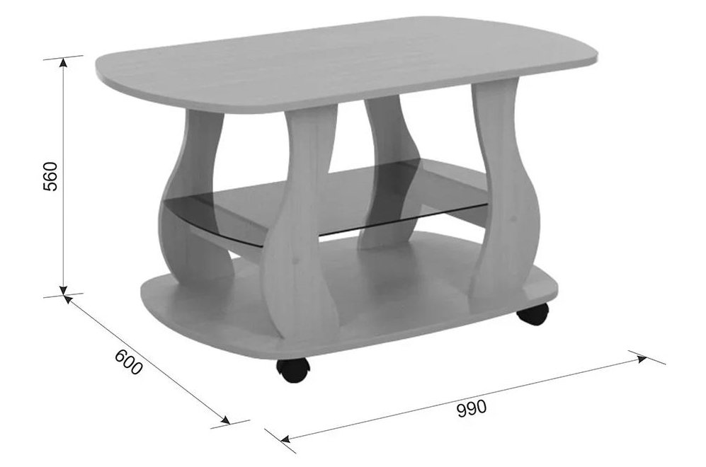 Журнальный стол Барон 2 дуб млечный