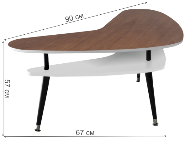 Журнальный стол Бумеранг B03MSP-W белый