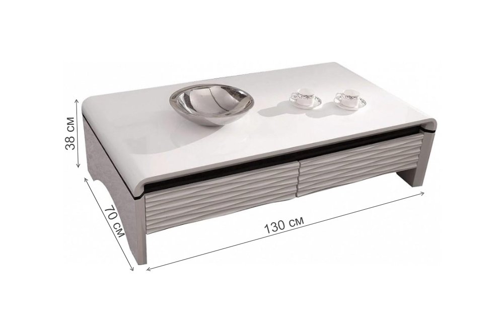 Журнальный стол CColl 3D Modo белый матовый лак