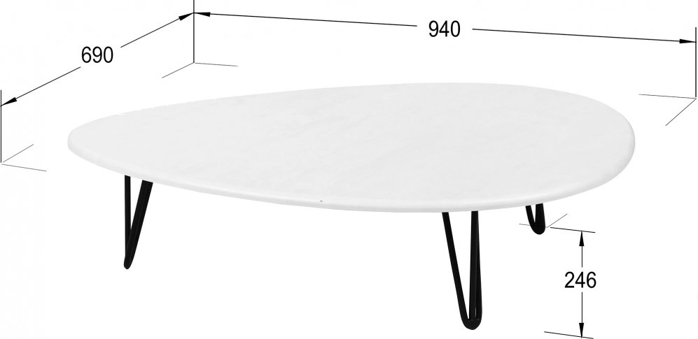 Журнальный стол Дадли белый бетон