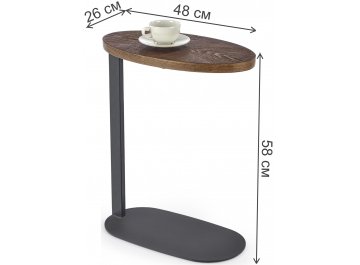 Журнальный столик Элфи ореховый / черный
