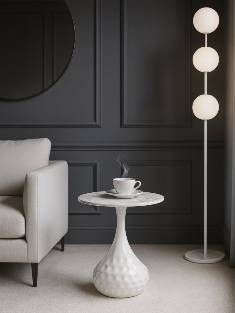 Журнальный столик Verde белый агломерат