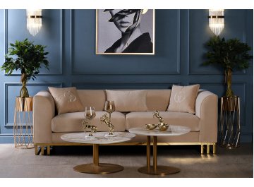 Журнальный столик Коре 82 белый / бронза