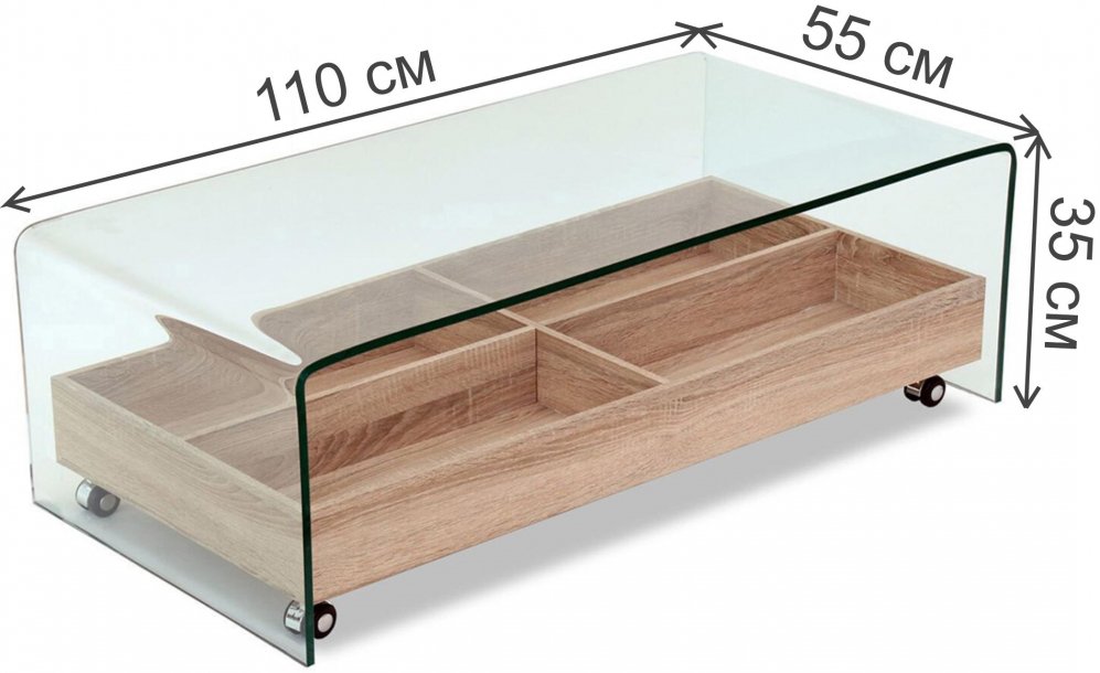 Журнальный столик Лейса 3 прозрачный