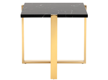 Кофейный столик Мага 61х61 черный мрамор / сталь золото