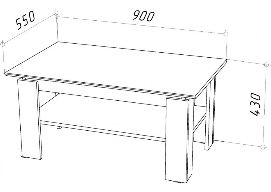 Журнальный столик Рунтроп 900 дуб сонома