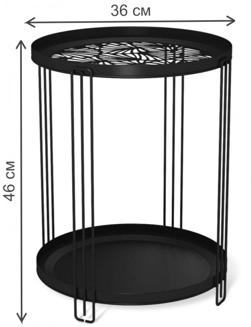 Журнальный столик SHT-CT82 черный муар