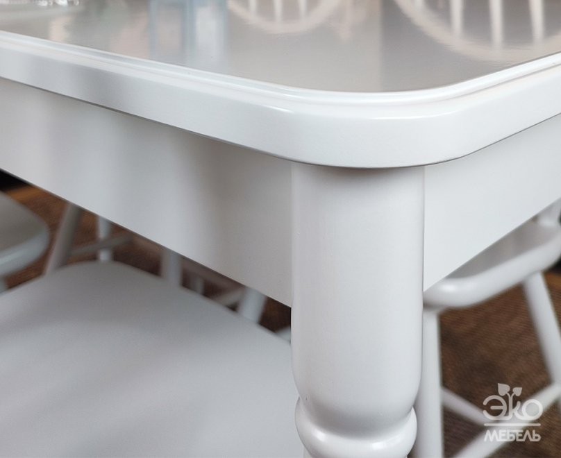 Деревянный стол Альянс 130x80x75 белая эмаль
