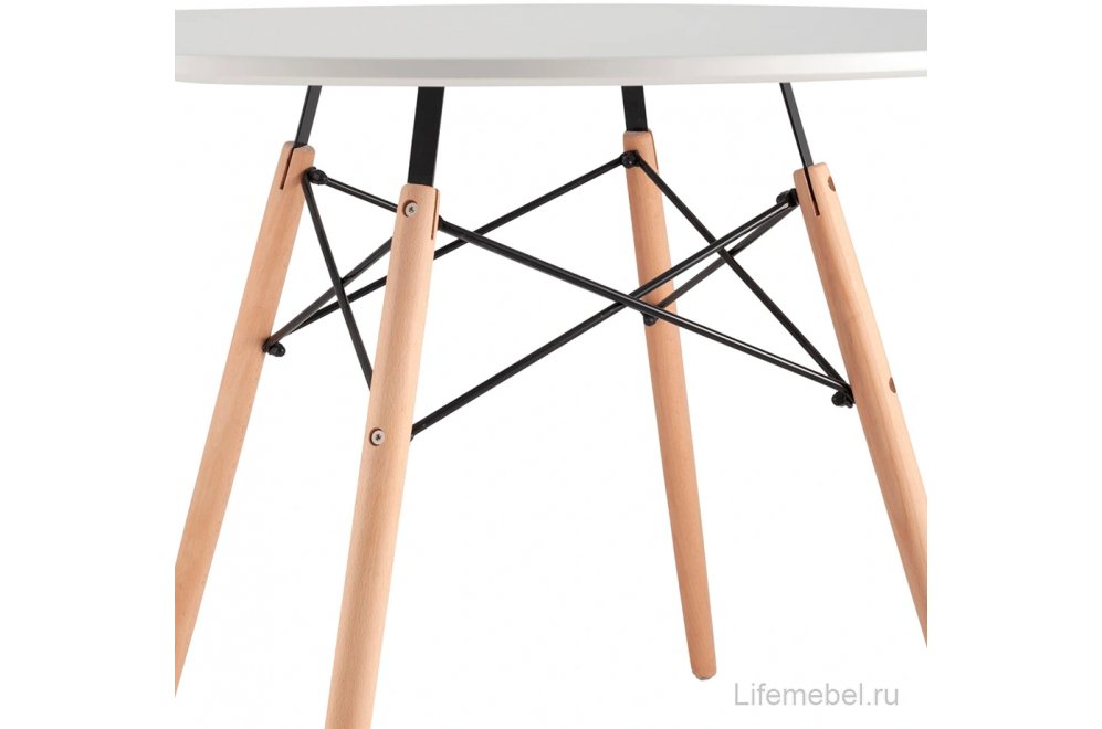Деревянный стол Eames 90 см белый