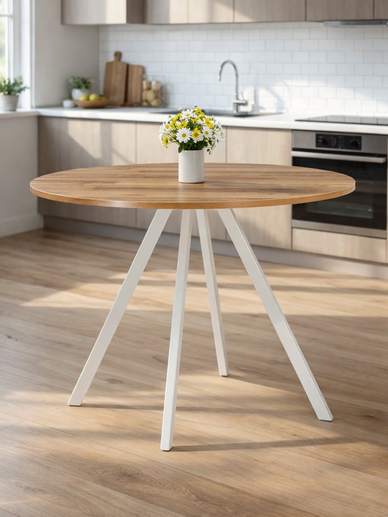 Деревянный стол Баргел 90х90х75 дуб вотан / белый