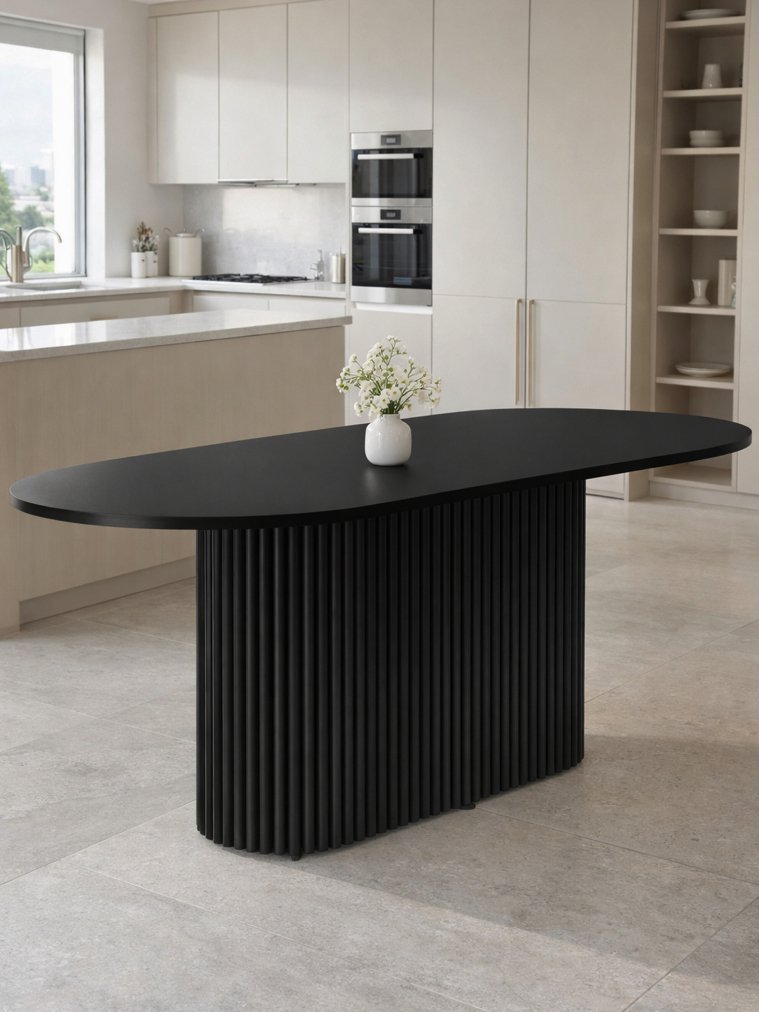 Деревянный стол Барон О 160 х 90 черная пленка шагрень / черный