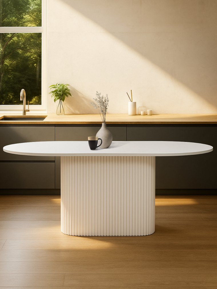 Деревянный стол Барон О 200 х 90 белая пленка шагрень / белый