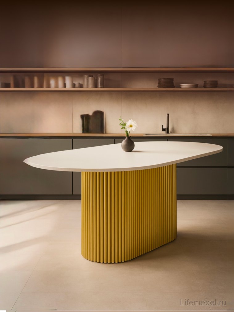 Деревянный стол Барон О 200 х 90 белая пленка шагрень / золотые ноги