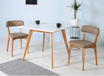 Обеденный стол Лунд 960 бук / белый