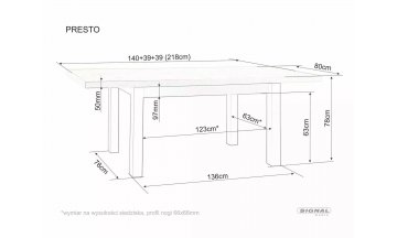 Деревянный стол Presto 140-218/80