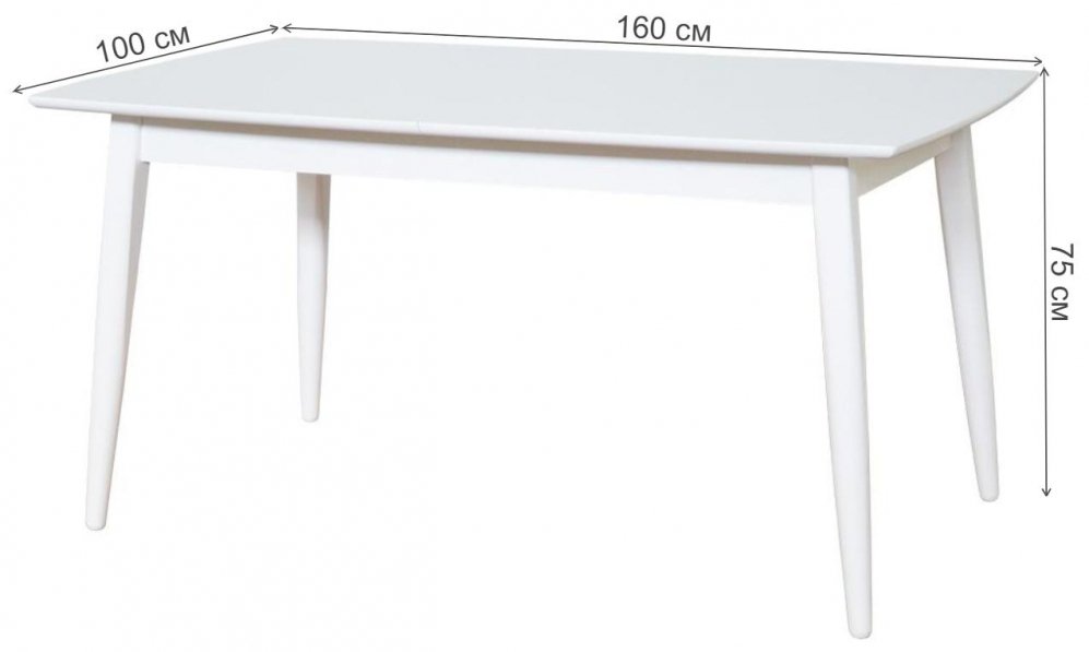 Деревянный стол Самурай-3 белая эмаль