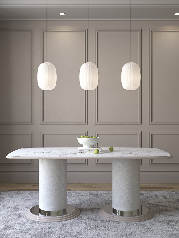 Деревянный стол Савелья кашемир / серебро