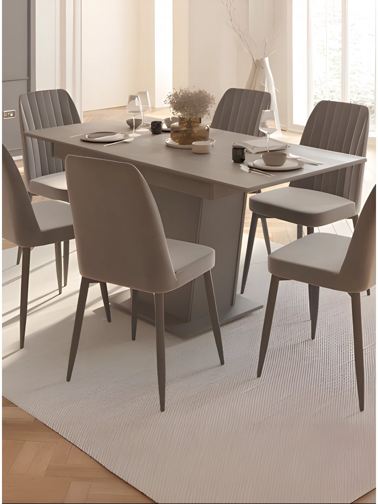 Деревянный стол Валенсия не раскладной серый