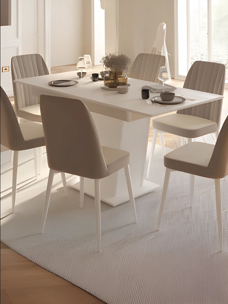 Деревянный стол Валенсия раскладной белый