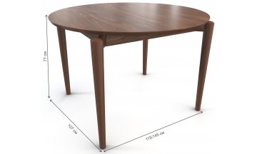 Деревянный стол Vasto 1100 круглый 115/145x107x77 орех американский