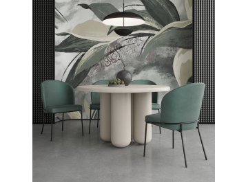 Обеденный стол Wabi sabi бело-кремовый