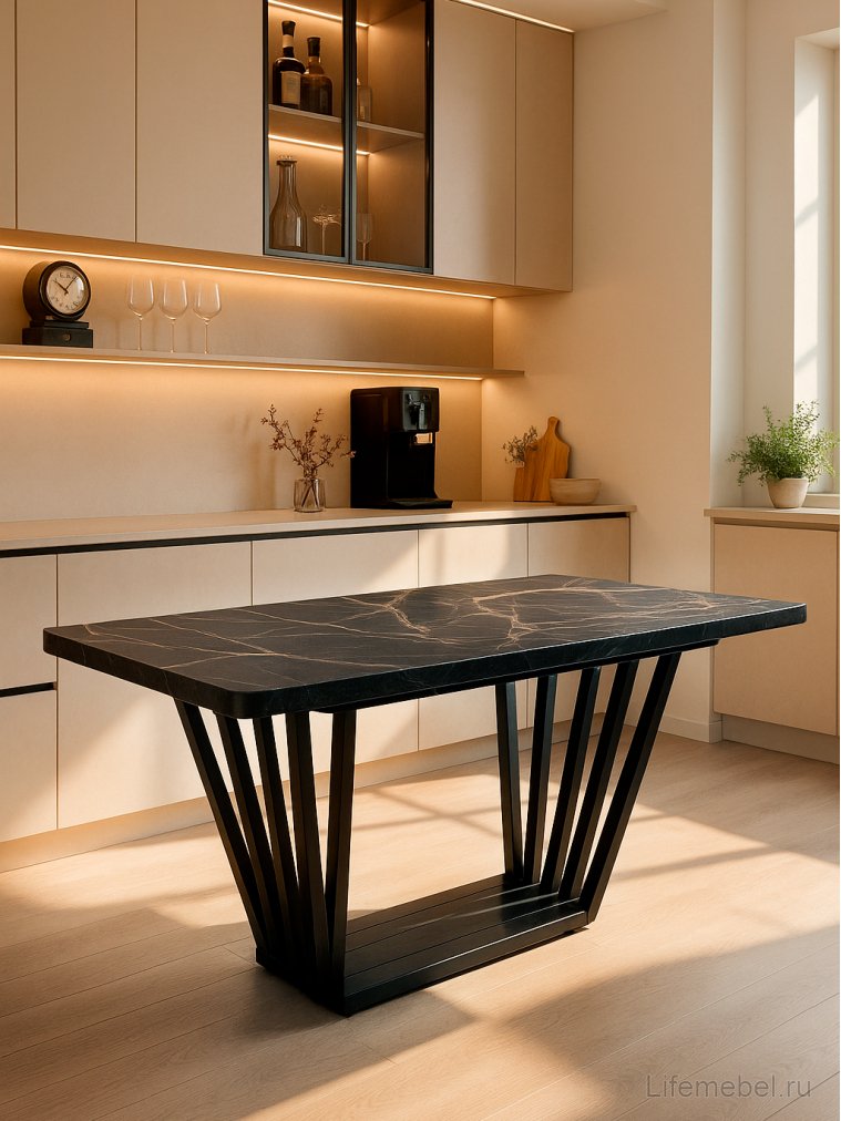 Стол на тумбе Эудес черный