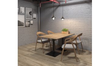 Стол деревянный обеденный EXTEND-120 teakwood/черный