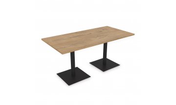 Деревянный обеденный стол EXTEND-160 teakwood/черный