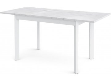 Обеденный стол DikLine L110 мрамор белый лдсп egger / белый