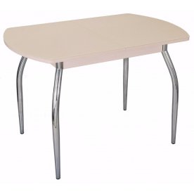 Стол Чинзано ПО серый / серебристый / ножка 07 крем