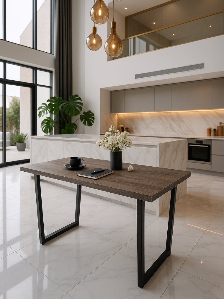 Стол Эльпатия 130 дуб велингтон / черный матовый