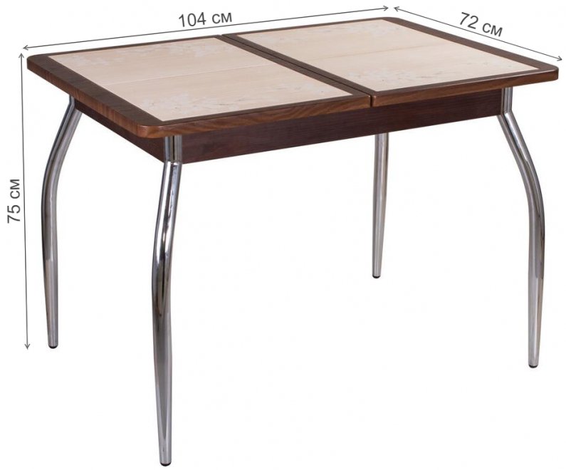 Стол Каппа ПР винилпленка орех / плитка 42 / ножка 01